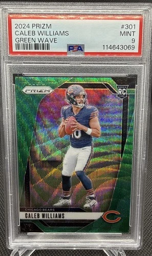 2024 Panini Prizm - Rookies Caleb Williams #301 Green Wave Prizm (RC) PSA 9 Mint