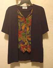 Vintage Alfred Dunner 2-in-1 Layered Floral Top - Size 10 (Made in USA)