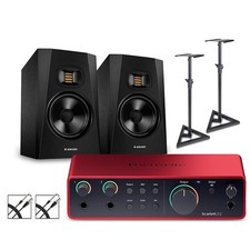 Focusrite Scarlett 2i2 Gen 4 Adam Audio Monitors (Stands & Cables Included) T7V