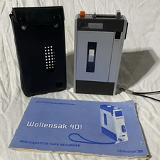 1973 Wollensak 3M Model 401 Cassette Tape Player/Recorder - TESTED. WORKS.