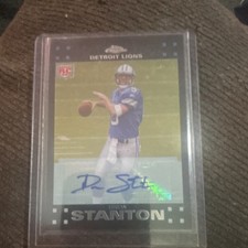 Topps 2007 Chrome Drew Stanton #TC168 Detroit Lions Rookie Autographed NFL Card