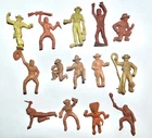 Vintage 1950s Marx 60mm Western Cowboys Indians Vinyl Playset Figures