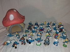 LES SCHTROUMPFS SCHLEICH PEYO Lot 34 FIGURINES + ACCESSOIRES Vintage & Moderne