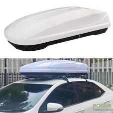 White 14 Ft Abs Car Roof Top Box Cargo Luggage Carrier 2 Locks Toolless Install
