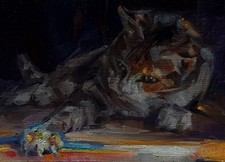 Cat# 300 Original ACEO Oil Painting, 