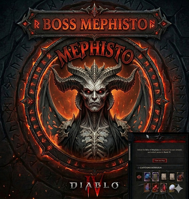 DIABLO 4 SEASON 13 CARRY MEPHISTO TIER 10-RANK VIII OR OPEN CHEST