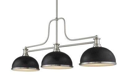 Bellevue ZCH30012 Agnes 3 Light 52''W Billiard and Linear - Black