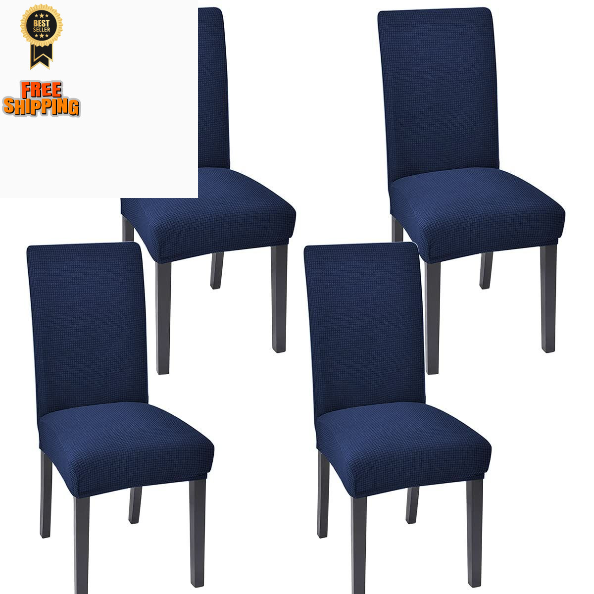 Covers For Dining Room Set Of 4 Kitchen Chair, Navy Blue