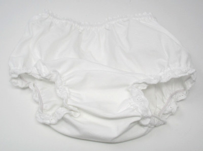 Little Things Mean A Lot White Ruffle Infant Diaper Cover Panty Size Large NEW