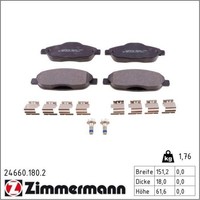 Zimmermann 24660.180.2 Bremsbelagsatz FüR Peugeot 308 3008 4E 4H 4A 4C 4B 0U