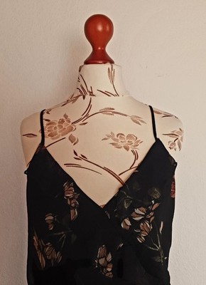 VERO MODA Chiffon Sommerkleid Kurz mit Vollants Blumen Muster S-M