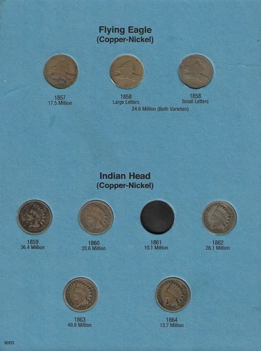 1857-1909 Flying Eagle & Indian Head Cent Set *$0.43 Face* "Circ-XF"