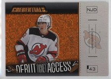 2023-24 Credentials Debut Ticket Access Horizontal Orange 85/99 Luke Hughes 7wp