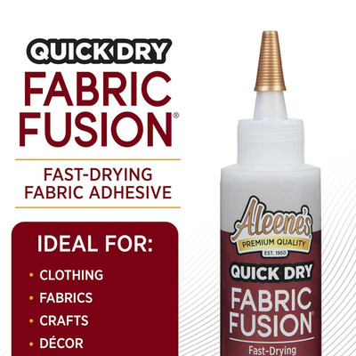 Quick Dry Fabric Fusion, Fast-Drying Permanent Fabric Glue, Stong Bond Dries Sof