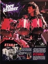 AEROSMITH JOEY KRAMER-TAMA DRUM KIT SETUP-1988 PROMO 8X11 PRINT AD MINI-POSTER