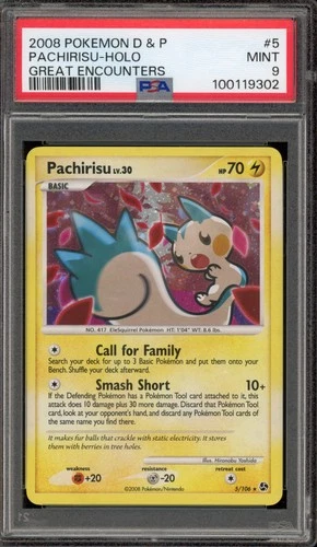 Pokemon Pachirisu Great Encounters Holo Rare #5 PSA 9 Mint