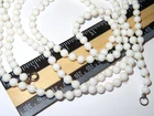 Long 54" Vintage White Milk Glass Knotted Bead Necklace