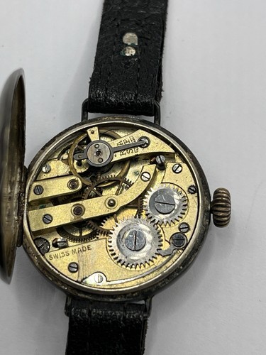 Antique 1918-19 George Stockwell Military? Solid Sterling Silver Watch - Working - Picture 9 of 11