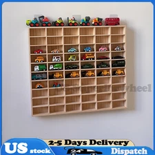60/80 Grids Wooden Shelf FOR Hot Wheels Diecast Matchbox 1/64 Toy Display Case