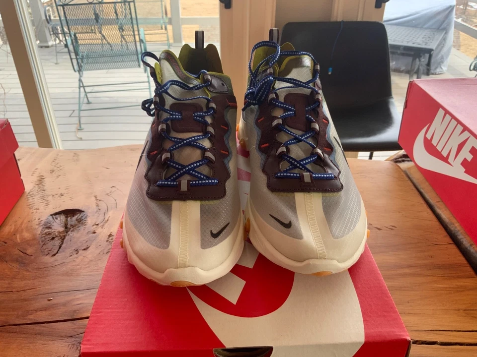 DS Mens Size 12 Nike React Element 87 AQ1090 300 Moss/Black-Eldorado New in Box - Image 3 of 4