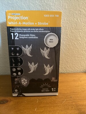 Gemmy Light Show Projection Whirl A Motion Strobe 12 Slide Halloween Lights NIB 