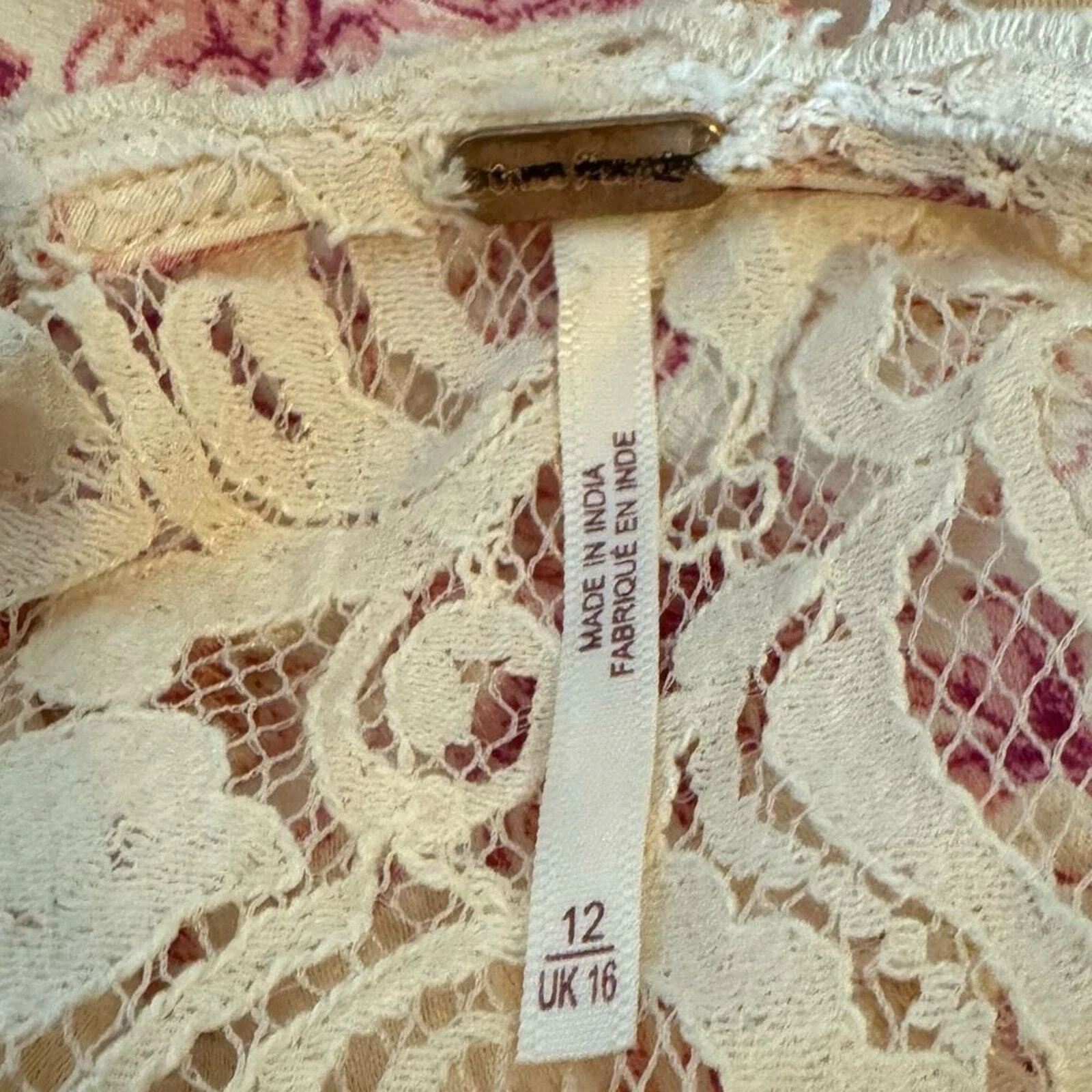 VALENTINO free people Mini abito nuovo senza etichette lucie seta floreale pannello pizzo schiena aperta tg 12