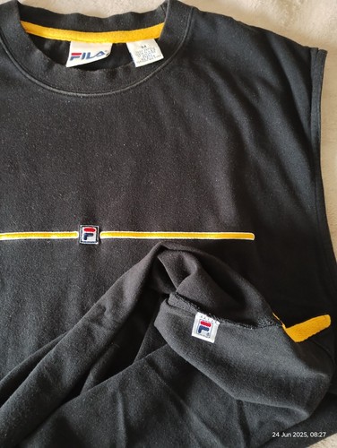 Fila Round Neck Sleeveless T-Shirt Medium 100% Cotton Made In USA - Picture 5 of 5