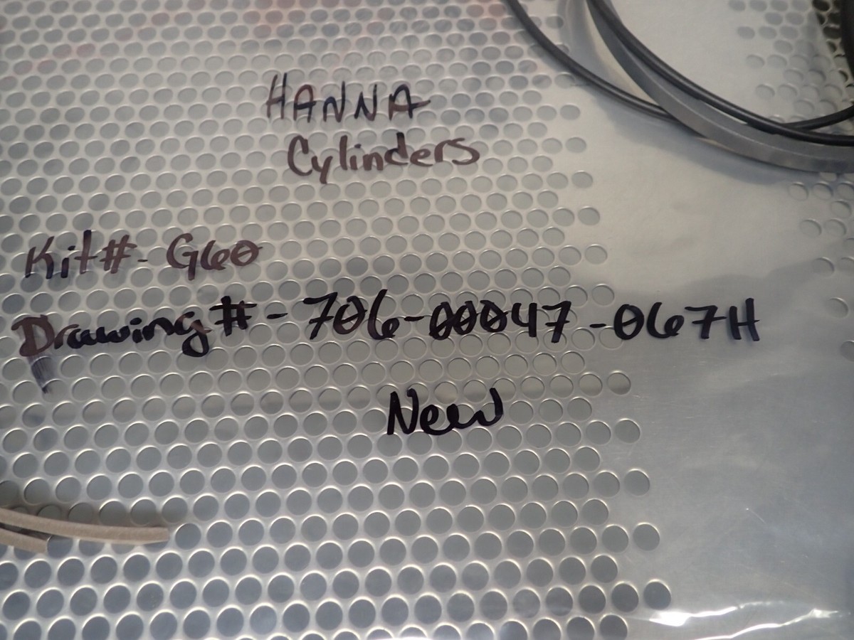 ハンナページ HANNA CYLINDERS G60 Kit Drawing # 706-00047-067H Piston Packing