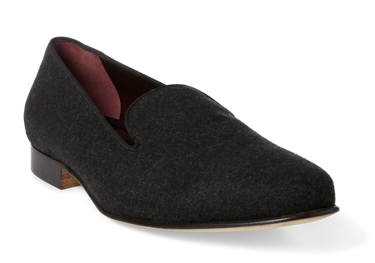 NEW RALOH LAUREN Alonzo Wool Flannel Slipper Slip On Dress Shoe Gray Size 12 Ralph Lauren Purple Label Men main image 4