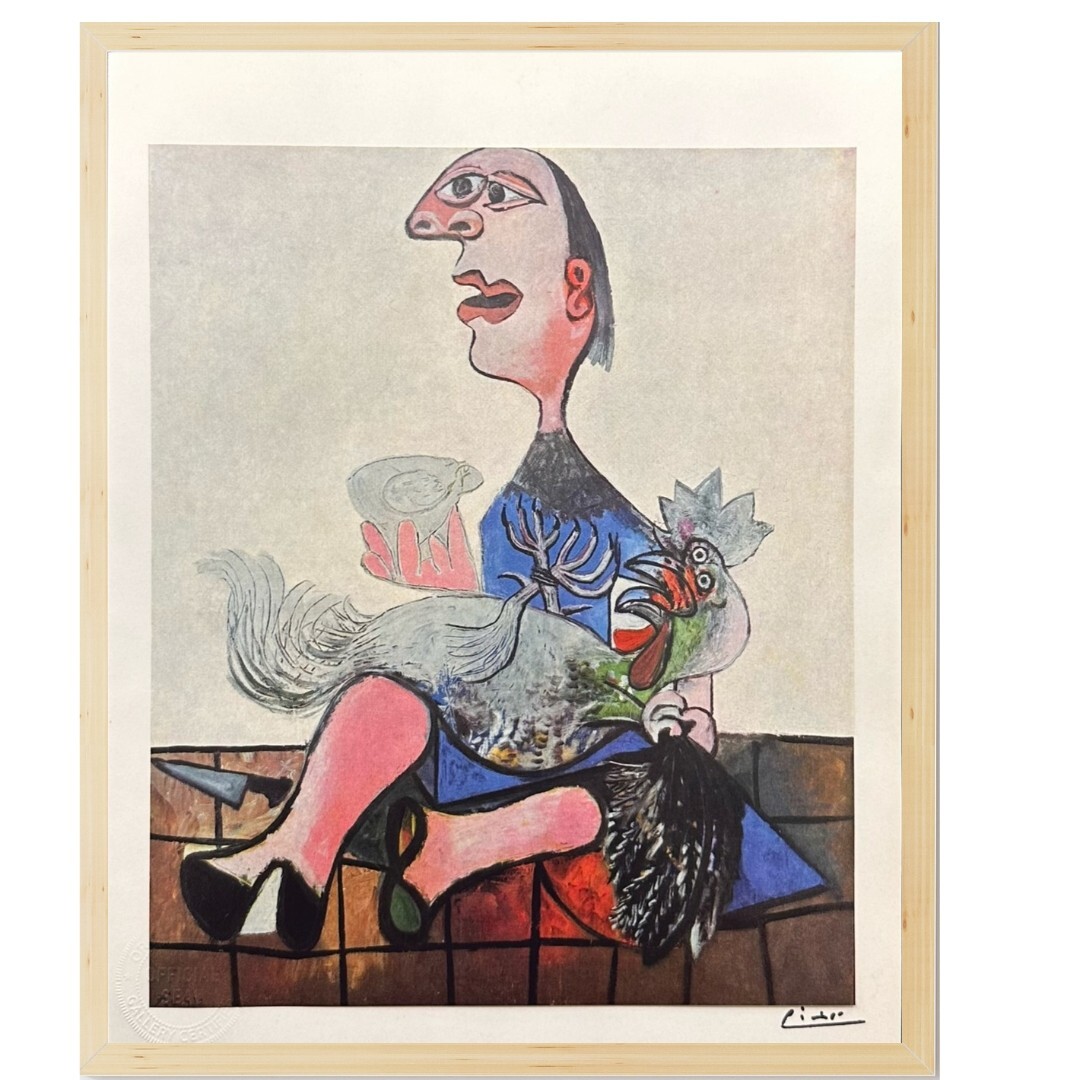 Pablo Picasso Original Signed Print Woman with Cockerel, 1938