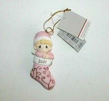 NEW NWT Christmas Ornament Baby's Girl Pink 2021
