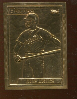 1992 1994 Highland Mint 1990 Topps 48t David Justice Atlanta Braves CARD D