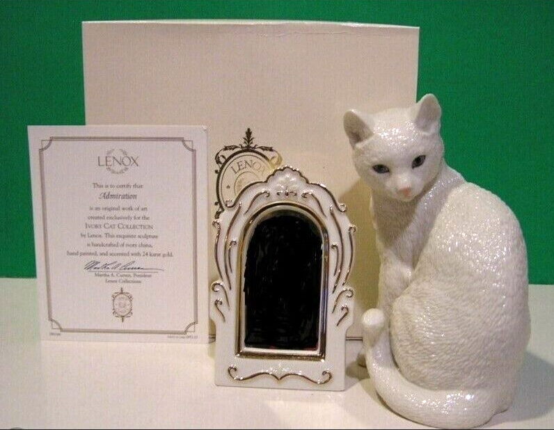 LENOX ADMIRATION CAT Mirror Kitty sculpture set Kitten -- -- NEW