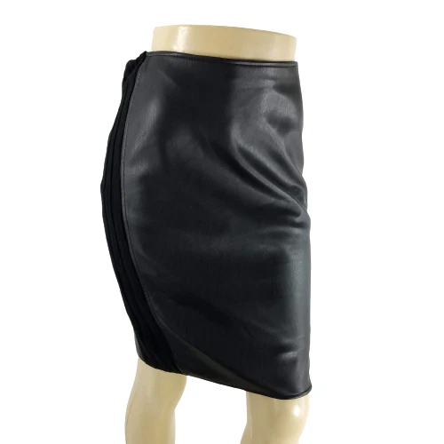 Falda Lápiz Bailey 44 Talla Mediana Tolstoi Cuero Eco Negra Vegana Bodycon Foto 4 de 4