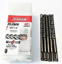 5 FREUD DIABLO 3/8 X 6" SDS PLUS CARBIDE TIP MASONRY HAMMER DRILL BITS DMAPL2220