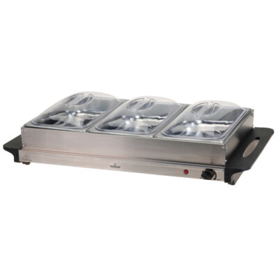 Buffetwärmer elektrisch 300W aus Edelstahl Warmhalteplatte Speisewärmer Catering