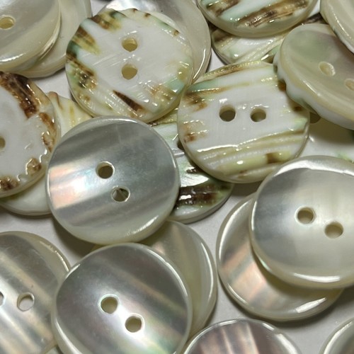 White/Iridescent Japanese Turbo/Snail Shell Button Green Back 13,17,19,21,23mm - Picture 7 of 15