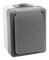 "ETT1534948 Feuchtraum Steckdose Mcpower \"Secure\", 250V~/16A, IP44, Ap, Grau"
