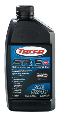 Torco SR-5 Racing Motor Engine Oil - Grade 5W40 Fully Synthetic Motorsport Drag 