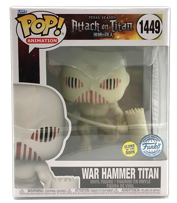 #ad #ad Funko Pop Attack On Titan 6quot; War Hammer Titan Glow #1449 SE with Protector $29.99