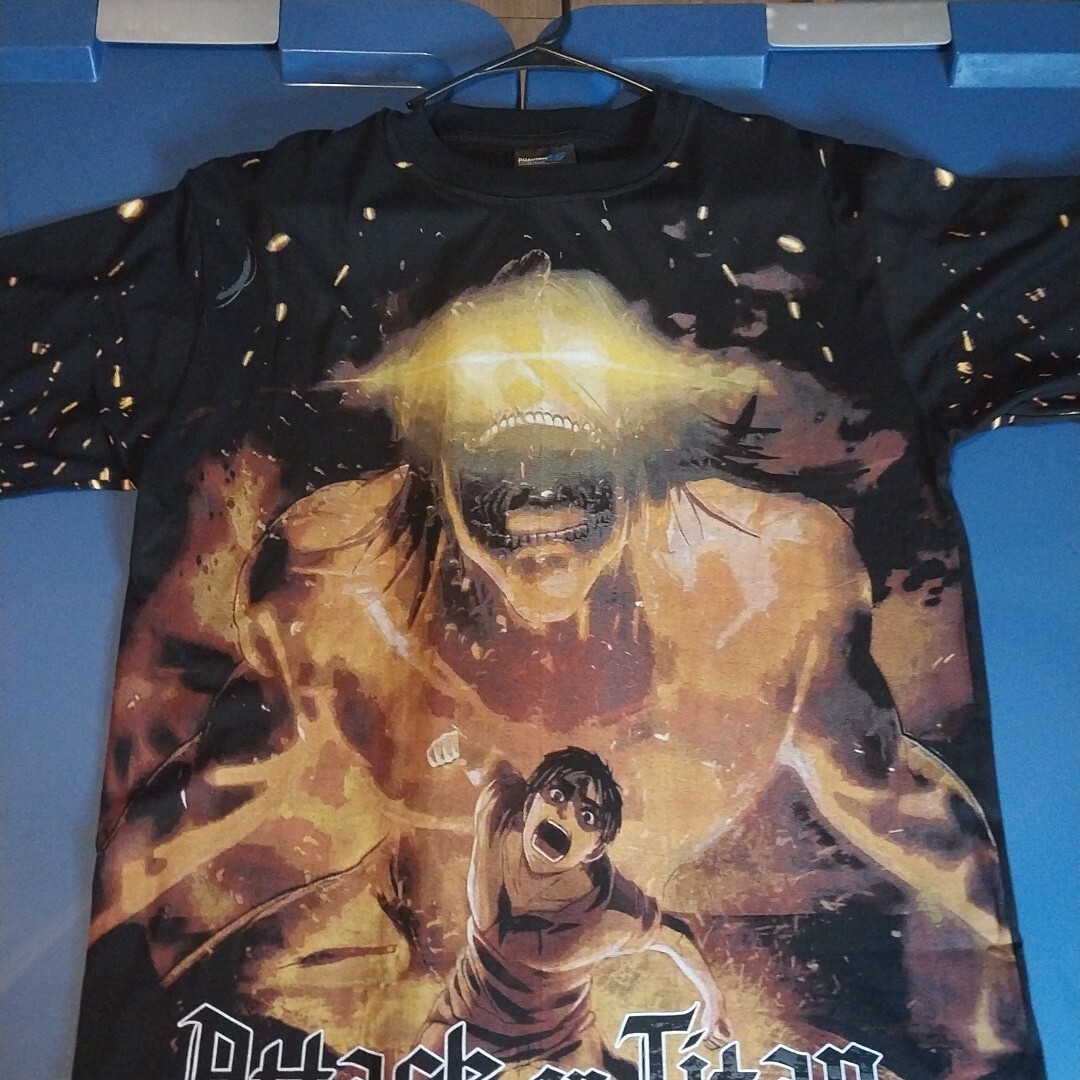 Attack On Titan AOP Shirt Mens Size XL Double Sided Levi Anime Manga Modern Boot