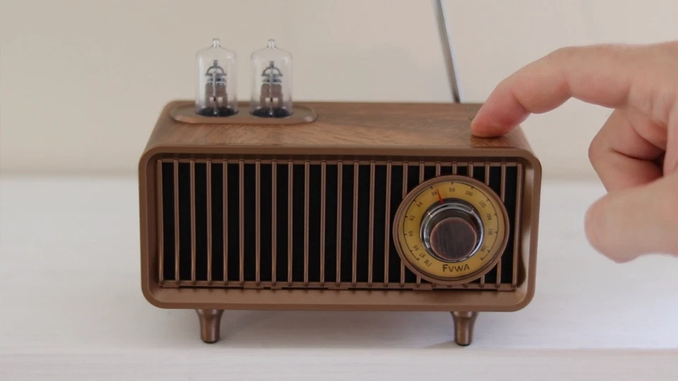 Hot FVWA Retro Radio FM Bluetooth Speaker Vintage Wood SD card AUX USB LED light - Image 2 of 4