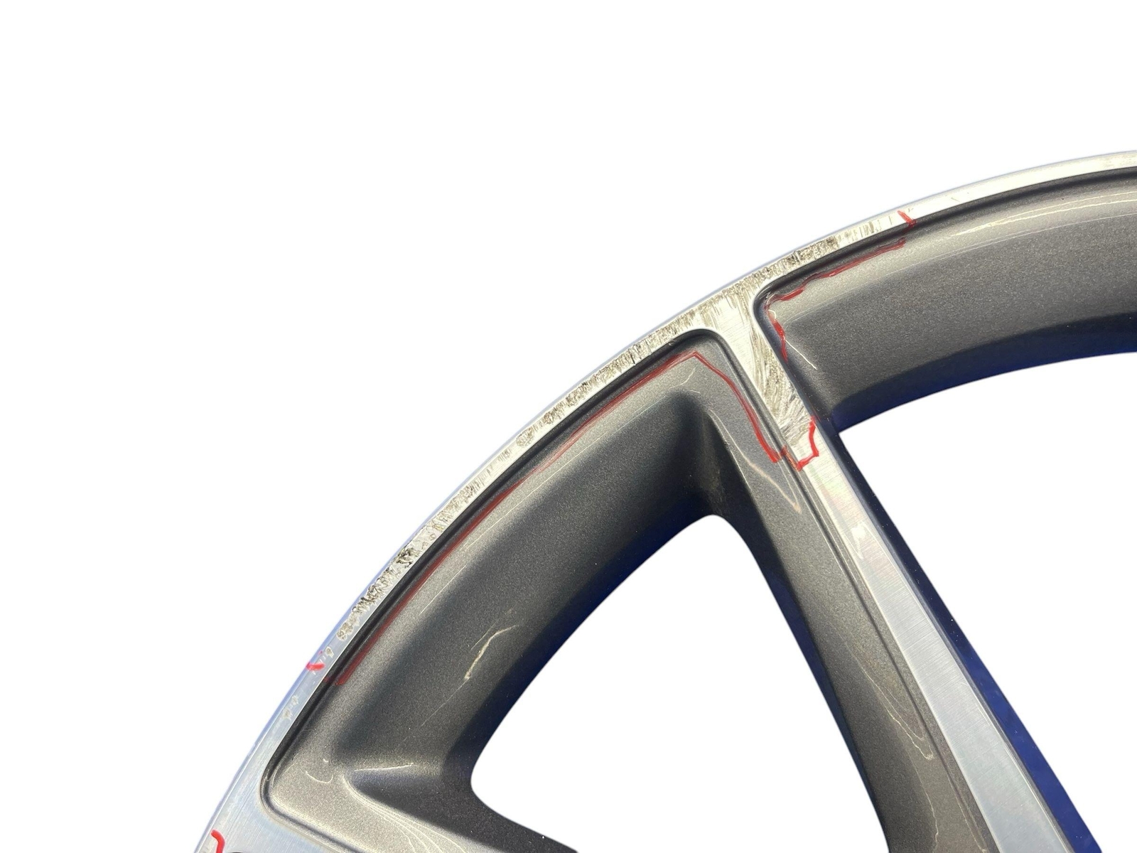 2008-2014 FERRARI CALIFORNIA 20X8 FIVE Y SPOKE WHEEL RIM SILVER *CURB RASH*
