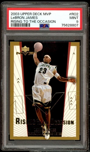 Lebron James Rookie Card 2003-04 UD MVP Rising To The Occasion #ro2 PSA 9