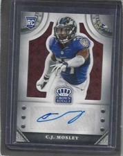 C.J. MOSLEY 2014 CROWN ROYALE COPPER CIRCLES PYRAMIDS AUTO RC #D 41/75
