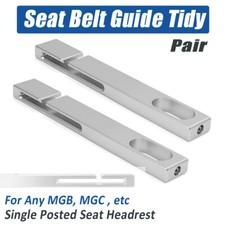 Pair Seat Belt Guide Tidy Aluminium For MGB MGC Spitfire GT6 TR6 Single Headrest