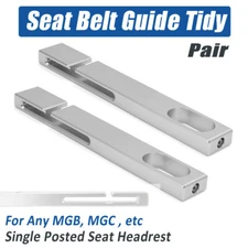 Pair Seat Belt Guide Tidy Aluminium For MGB MGC Spitfire GT6 TR6 Single Headrest