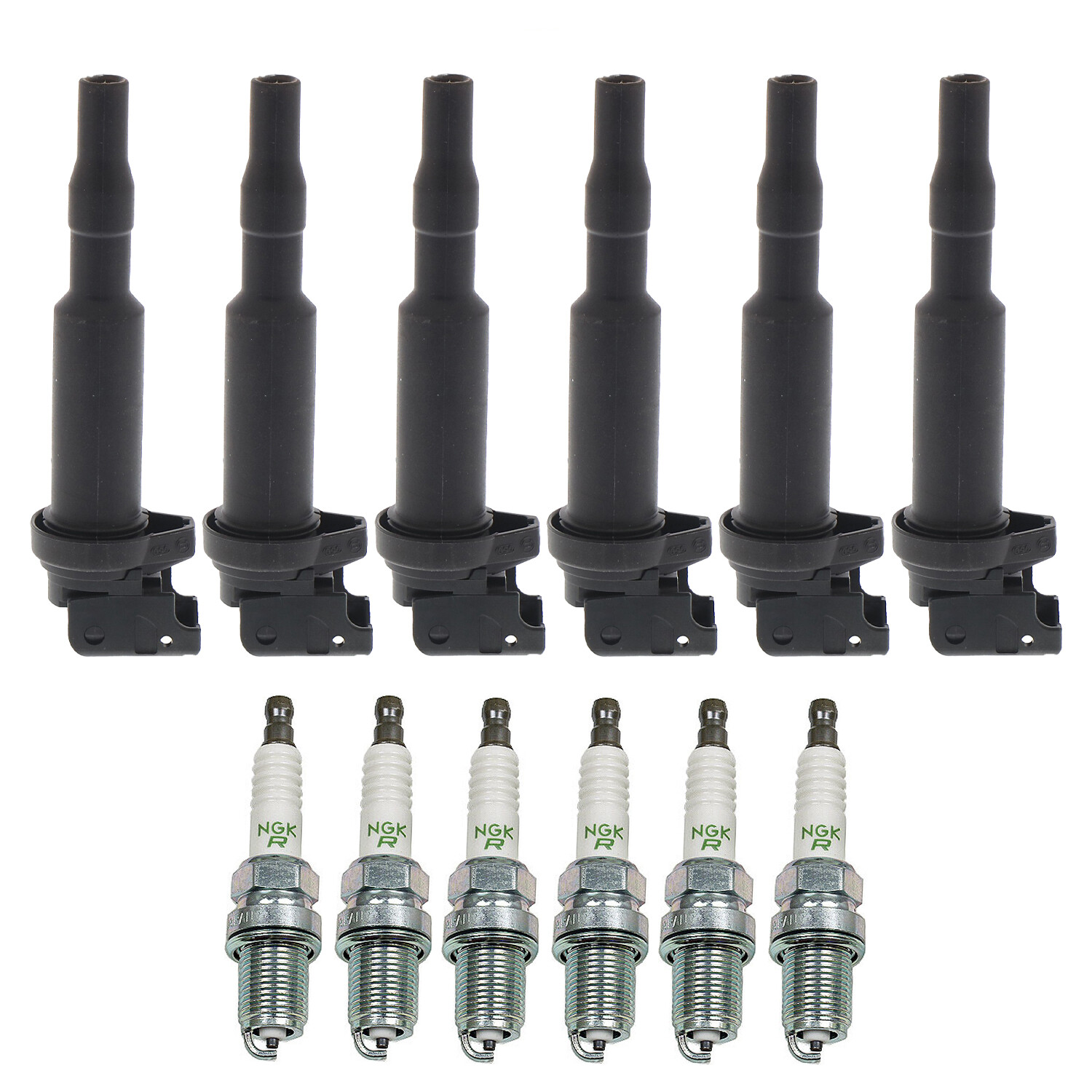 Bosch 6 Ignition Coil NGK 6 V-Power Spark Plug Kit For E46 E60 E83 E53 E85 L6