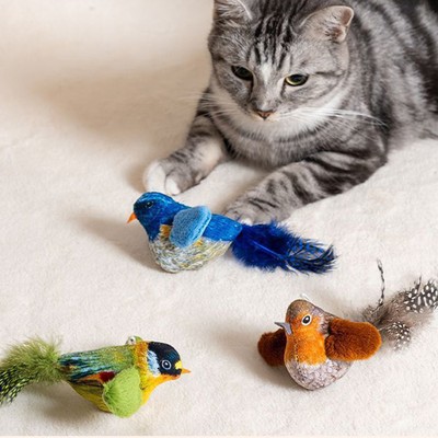 Interactive Chirping Bird Cats Bird Cat Toy Pet Toys For Exercise Boredom Relief