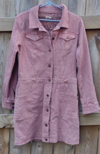 Faherty Women's Pink Denim Shirt Dress Size M